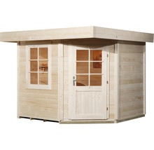 Gartenhaus weka Designhaus 213+ Gr. 2 hohes Durchgangsmaß 195 cm, mit Fußboden 338 x 338 cm natur