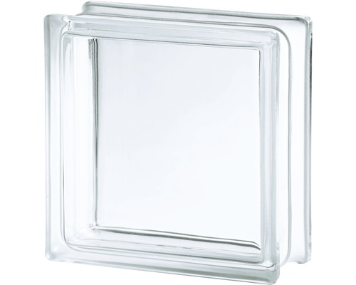 Brique de verre visibilité totale blanc 19 cm x 19 cm x 8 cm Parpaing de verre transparent