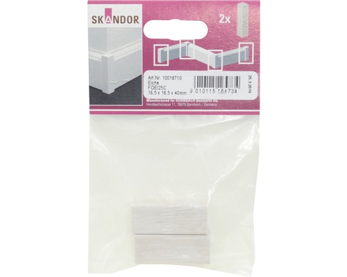 Skandor Sockelleisten Eckstück Eiche, 16,5 x 16,5 x 40 Millimeter, 2 Stück