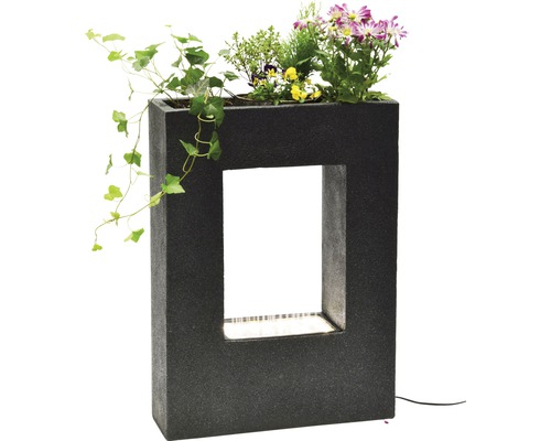 Dekorative Pflanzsäule mit Blumen und quadratischer Öffnung