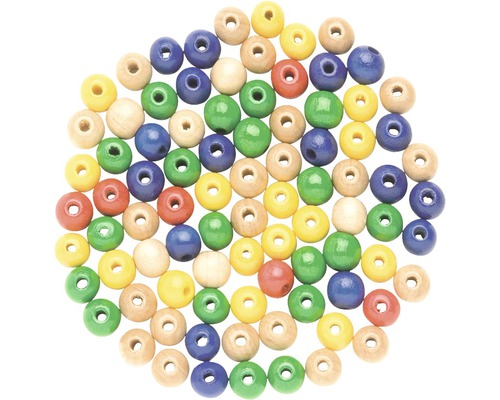 Perles en bois 12mm mélange multicolore 28 unités