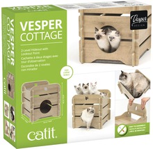 Meuble pour chat Catit Vesper Cottage 50 x 50 x 49 cm chêne-thumb-1