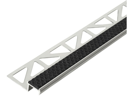 Profilé d'escalier Diamondstep Aluminium Longueur 250 cm Profilé de finition pour carrelage avec insert antidérapant