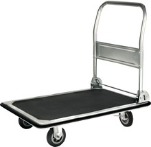 Diable en métal avec surface de chargement noire