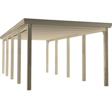 Holz Carport mit Flachdach und mehreren Pfosten