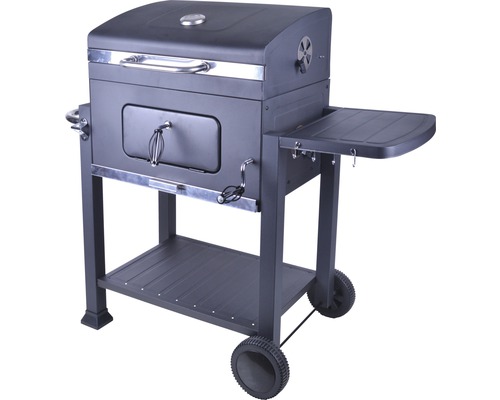 Barbecue au charbon de bois avec espace de rangement et roues