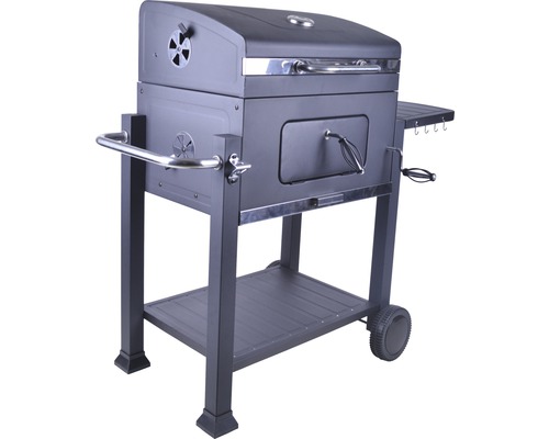 Barbecue au charbon de bois avec tablettes et roues pour le jardin