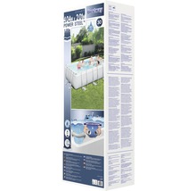 Bestway Power Steel Frame Pool Verpackung mit Produktinformationen.