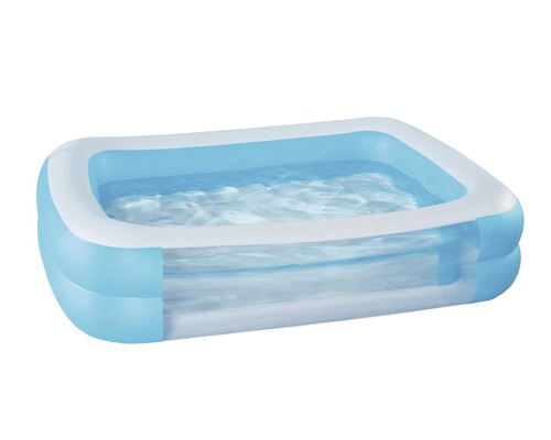 Planschbecken Family-Pool 200 x 150 x 50cm mit Sichtfenster blau Aufblasbarer Pool mit Wasser
