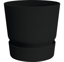 Pot pour plantes elho greenville plastique Ø 30 cm H 27,8 cm noir avec soucoupe-thumb-0