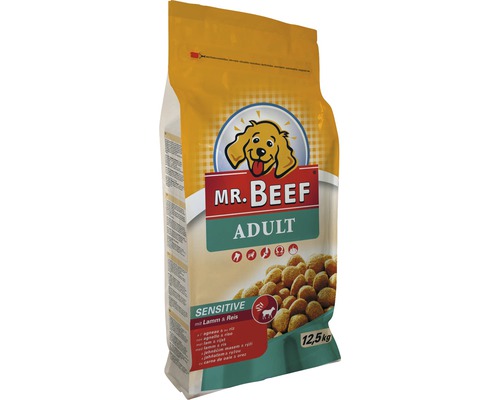 Croquettes pour chiens MR. BEEF Adult Sensitive agneau et riz 12,5 kg