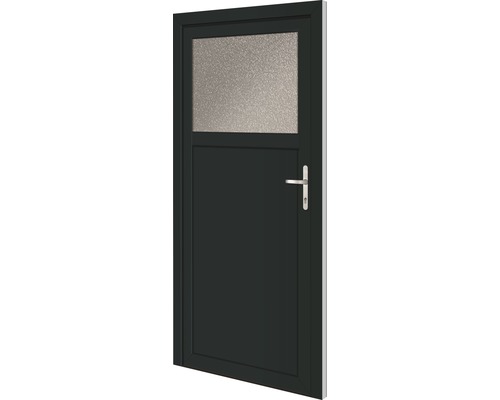 Porte de service Missouri anthracite 980 x 1980 mm droite 1/3 verre avec verrouillage à 5 points