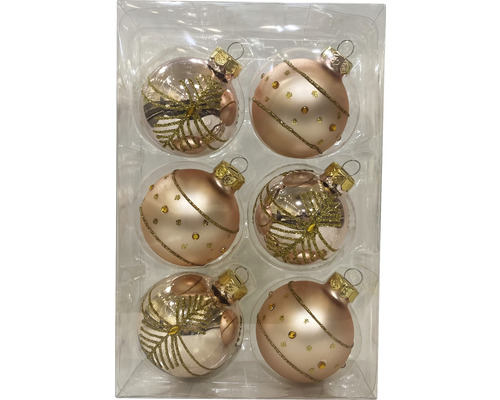 Boules de Noël Lafiora Ø 6 cm rose 6 pces