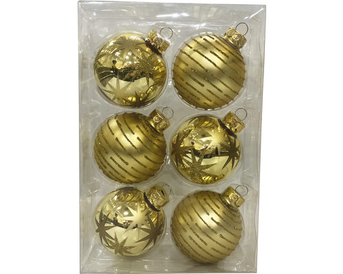 Weihnachtsbaumkugeln Lafiora Ø 6 cm gold 6 Stk.