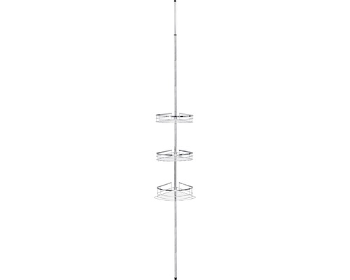 form&style Teleskop Badregal Eckregal mit 3 Ablagen verchromt