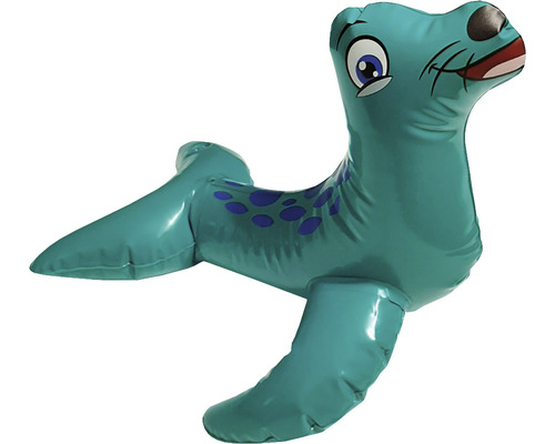 Aufblasbarer Seehund als Badespielzeug für Kinder.