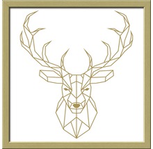 Gerahmtes Bild Golden Polygon Deer 33x33 cm