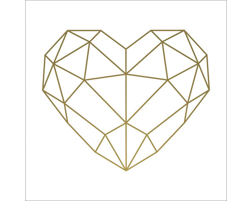 Decopanel Golden Polygon Heart 30x30 cm