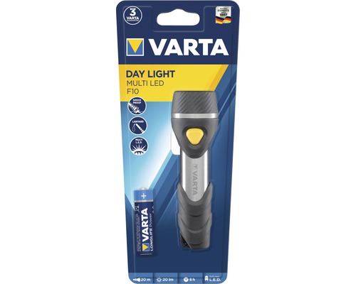 Lampe de poche Varta Day Light Multi LED F10 avec pile