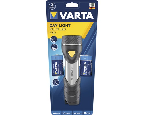 Lampe de poche Varta Day Light Multi LED F30 avec piles dans l''emballage