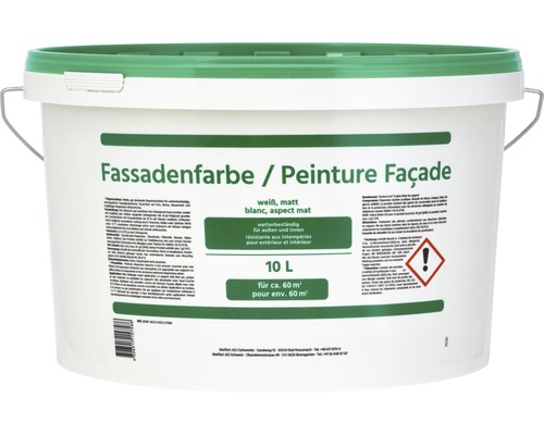 Peinture pour façade blanc mat 10 l