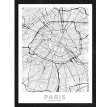 Gerahmtes Bild Paris Citymap 33x43 cm-thumb-0