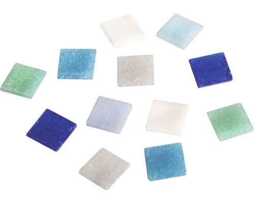 Pierres mosaïque ArtDecor 1x1 cm 1300 pces bleu Plusieurs carreaux de mosaïque en verre dans différents tons de bleu