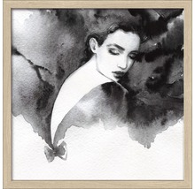 Gerahmtes Aquarellbild einer Frau