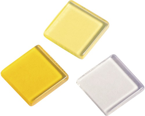 Pierres de mosaïque acrylique 1x1 cm 205 pces transparent jaune Trois carreaux de verre carrés