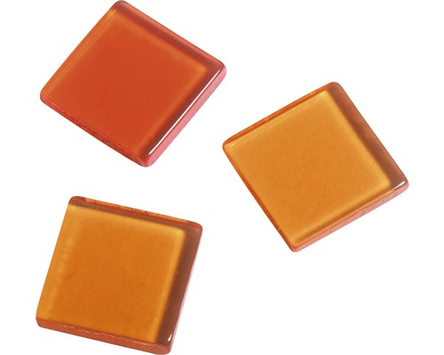 Pierres de mosaïque acrylique 1x1 cm 205 pces transparent orange Carreaux de mosaïque en verre carrés pour la décoration murale et au sol