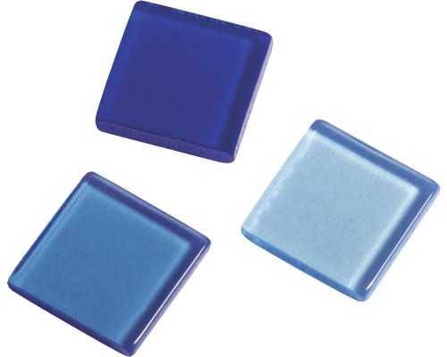 Pierres de mosaïque acrylique 1x1 cm 205 pces transparent bleu Trois carreaux de mosaïque en verre carrés