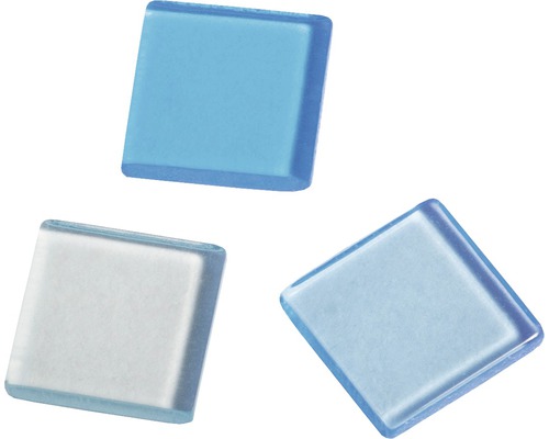 Pierres de mosaïque acrylique 1x1 cm 205 pces transparent bleu clair Trois carreaux de mosaïque en verre carrés