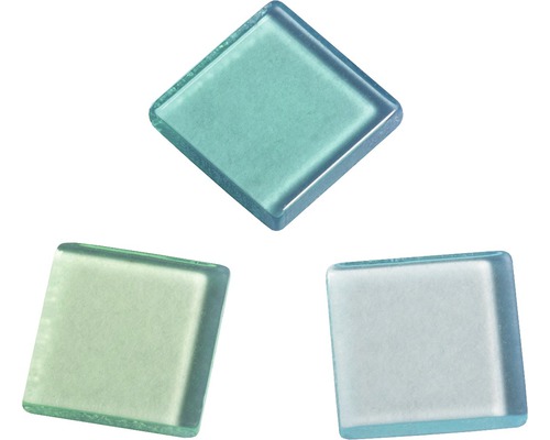 Pierres de mosaïque acrylique 1x1 cm 205 pces transparent vert clair Trois carreaux de mosaïque en verre de forme carrée et losange