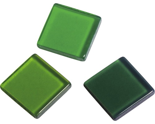 Pierres de mosaïque acrylique 1x1 cm 205 pces transparent vert Trois carreaux de mosaïque en verre vert carrés