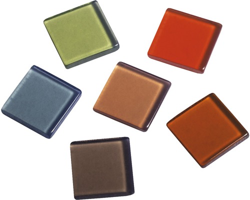 Pierres de mosaïque acrylique 1x1 cm 205 pces transparent marron Sept carreaux de mosaïque en verre carrés de différentes couleurs