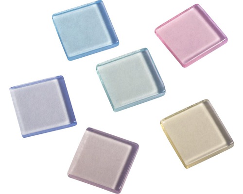 Pierres de mosaïque acrylique 1x1 cm 205 pces transparent pastel Carreaux de mosaïque en verre carrés de différentes couleurs