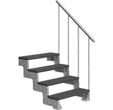 Treppe mit vier Stufen und Geländer