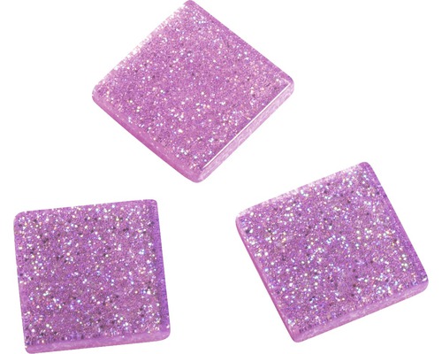 Acryl-Mosaiksteine 1x1 cm 205 Stk Glitter rosa