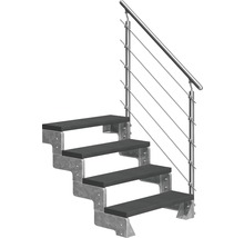 Treppe mit Geländer aus Metall und Stufen