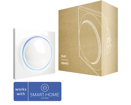 Variateur Fibaro Walli avec fonction répéteur pour varier l'intensité de l'éclairage existant blanc compatible avec SMART HOME by hornbach