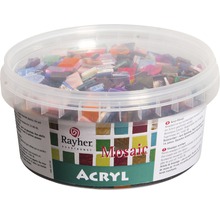 Acryl Mosaiksteine in einem transparenten Behälter