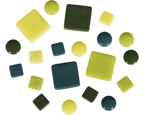Mélange pierres de mosaïque Fancy 395 pces vert Pierres de mosaïque en verre de différentes formes