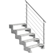 Stahltreppe mit Geländer und vier Stufen