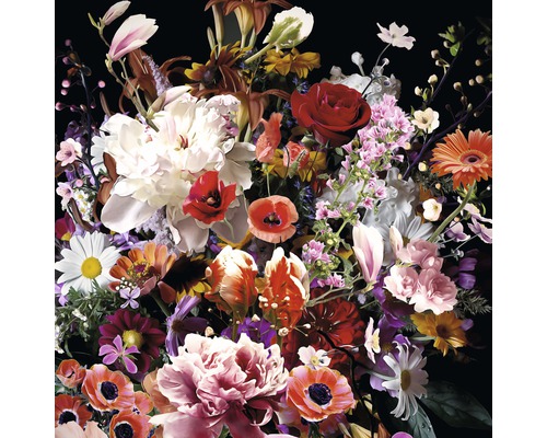 Tableau en verre Colourful Flowers 20x20 cm