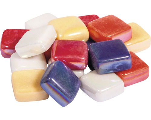 Mélange pierres de mosaïque Glossy Glas 1x1 cm 250 pces multicolore Tesselles de mosaïque en verre de différentes couleurs