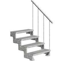 Metalltreppe mit vier Stufen und Geländer