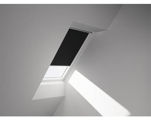 Store occultant VELUX uni noir à commande manuelle cadre blanc DKL C04 3009SWL