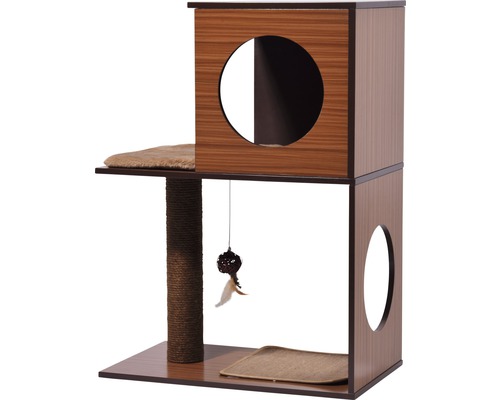 Arbre à chat avec griffoir, surfaces de couchage et jouets