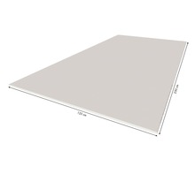 Eine 125 cm breite und 250 cm lange Bauplatte.