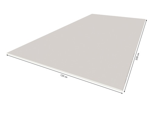 Une plaque de construction de 125 cm de large et 250 cm de long.